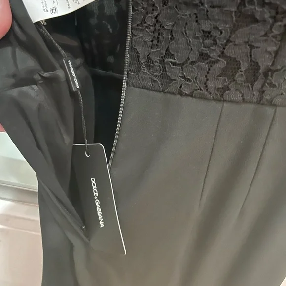 Dolce & Gabbana Black Lace Midi-Length Dress - Picture 7 of 9